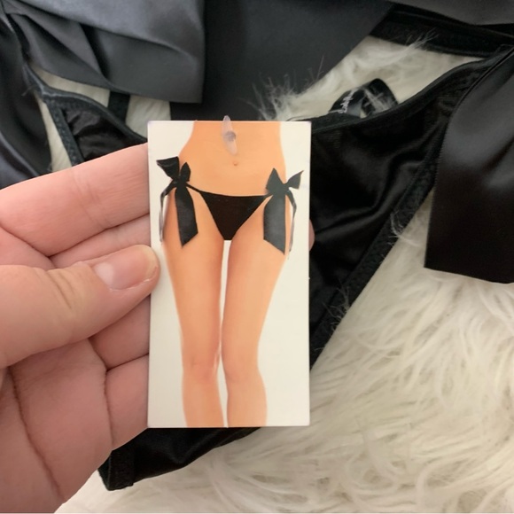 Other - Elegant Black Bow Tie Bikini Thong M